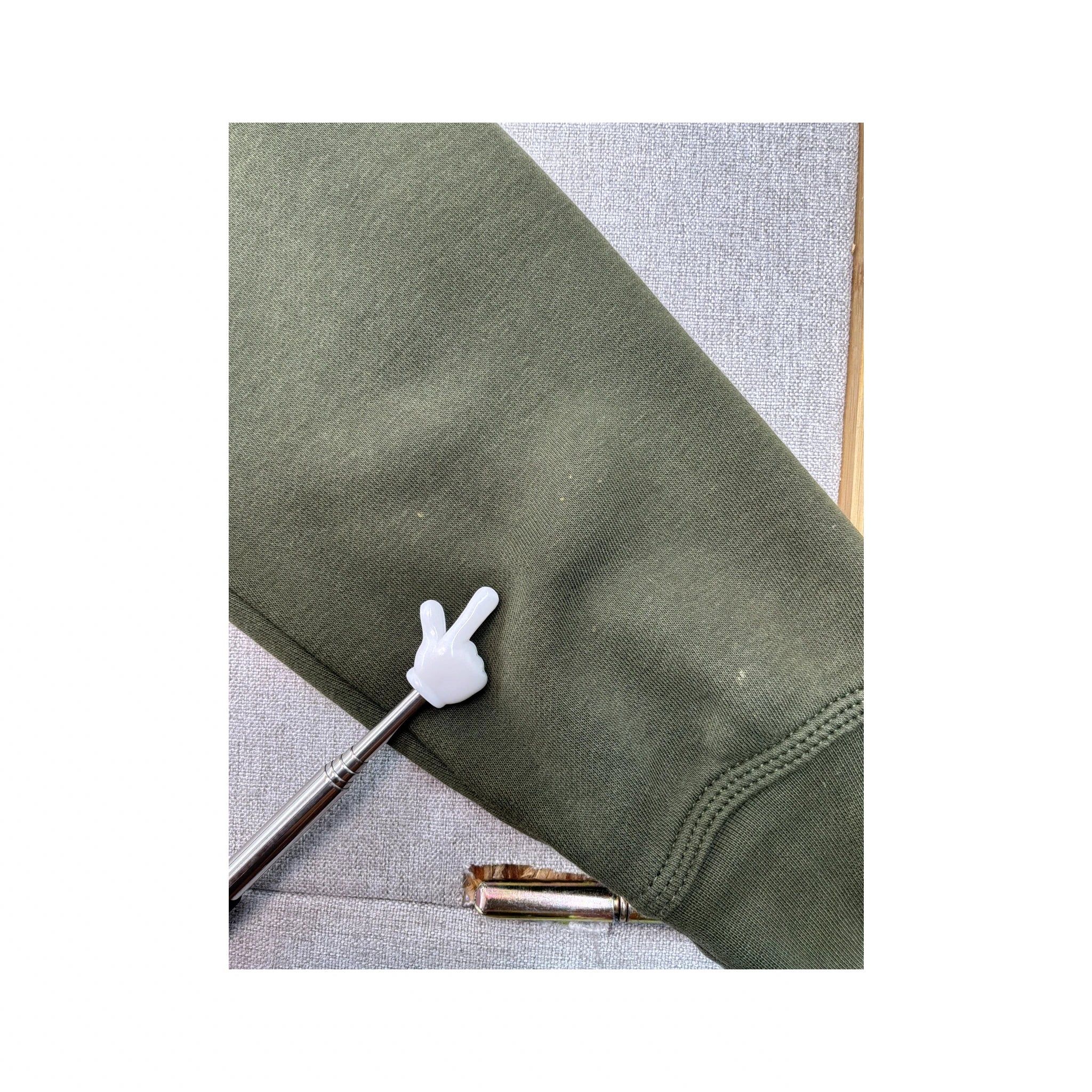 Nike Olive Green Cotton Blend Pullover Fleece Hoodie