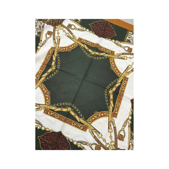 Vintage Equestrian Print Scarf Multicolor