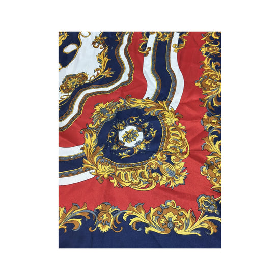 Vintage Baroque Nautical Square Scarf Navy