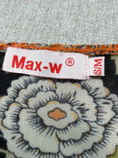 Blusa de Manga Sino com Crochet, Listras e Estampa Floral, Max-w