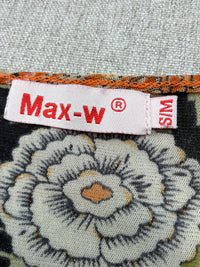 Blusa de Manga Sino com Crochet, Listras e Estampa Floral, Max-w