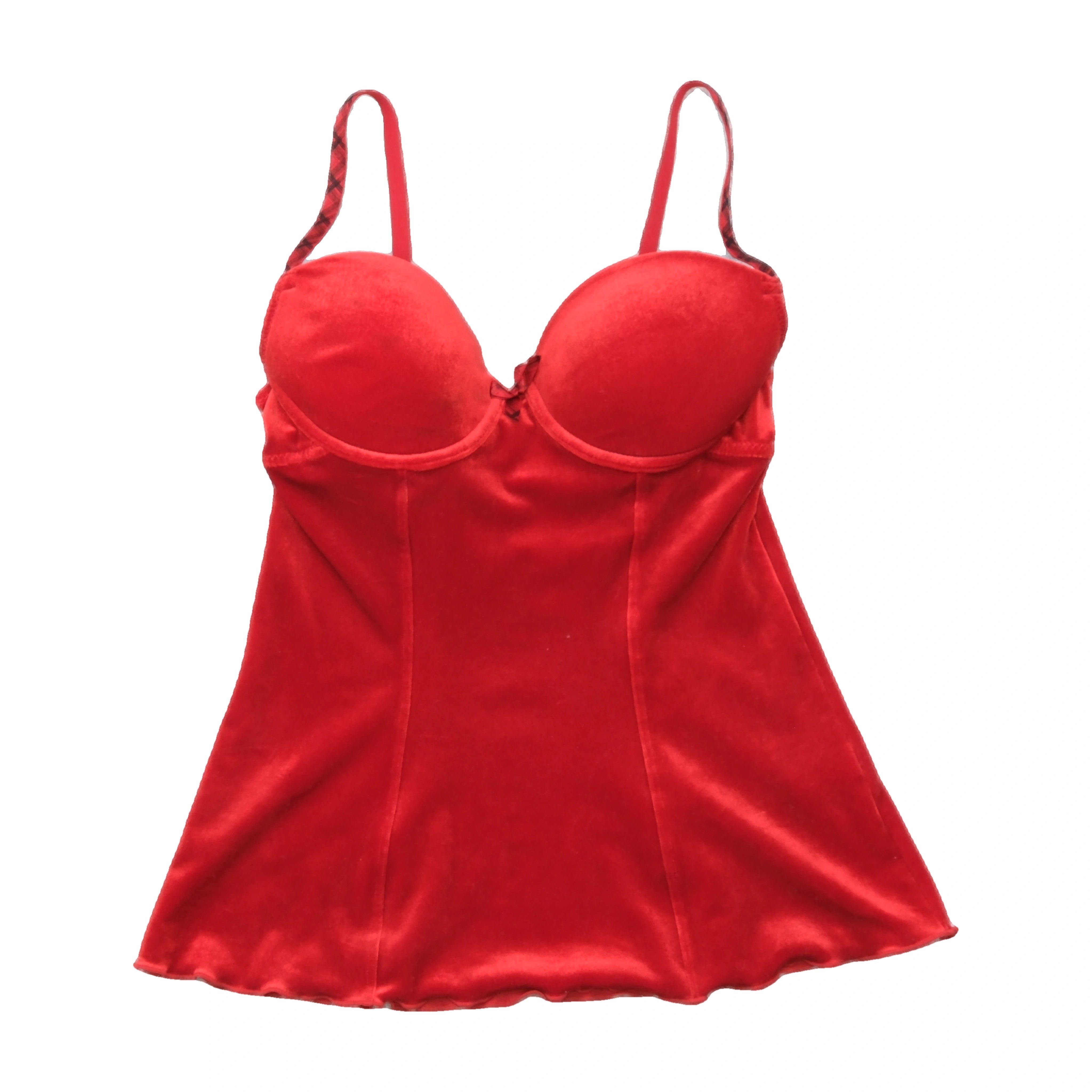 manguun Red Velvet Bustier Tank Top