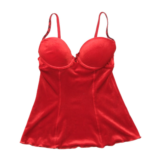 manguun Red Velvet Bustier Tank Top