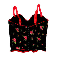 Black Cami Lingerie Top with Roses