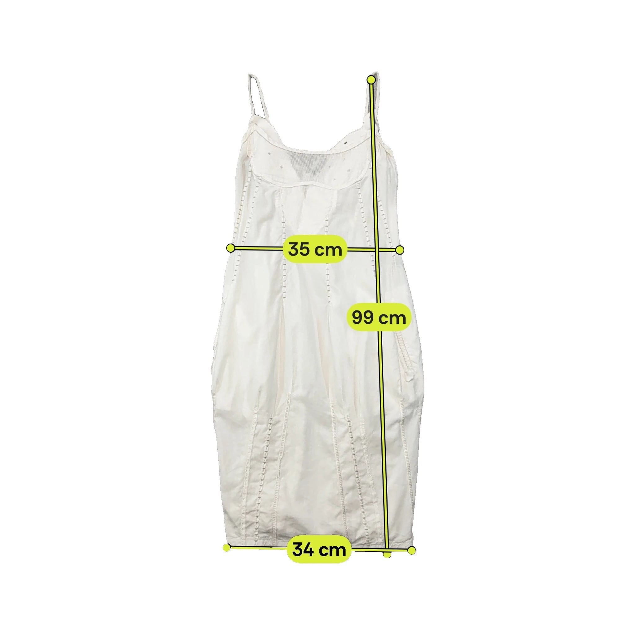 Vestido Midi Francois Girbaud branco Bordado com alças
