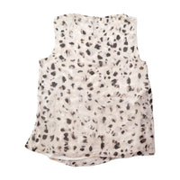 Max Mara Studio Sleeveless Animal Print Silk Blouse Top