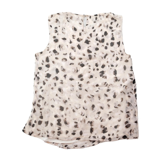 Max Mara Studio Sleeveless Animal Print Silk Blouse Top