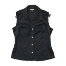 Woman Sleeveless Button-Up Shirt