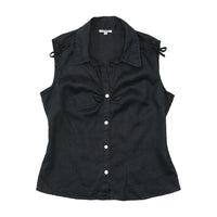 Woman Sleeveless Button-Up Shirt