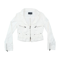 Armani Jeans White Zip Up Utility Jacket