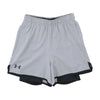 Under Armour Gray & Black Logo Mesh-Lined Pull-On Shorts