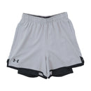 Under Armour Gray & Black Logo Mesh-Lined Pull-On Shorts