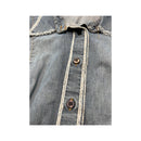 Moschino Jeans Frayed Trim Denim Button Up Shirt