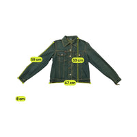 WANT Dark Green Cotton Denim Trucker Jacket