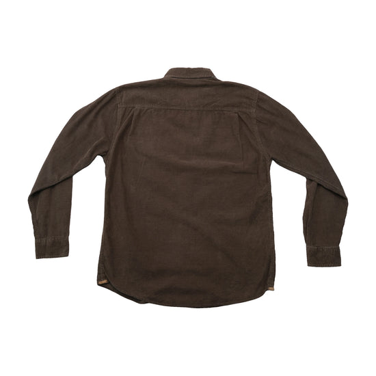 Weatherproof Vintage Brown Cotton Corduroy Button-Up Shirt