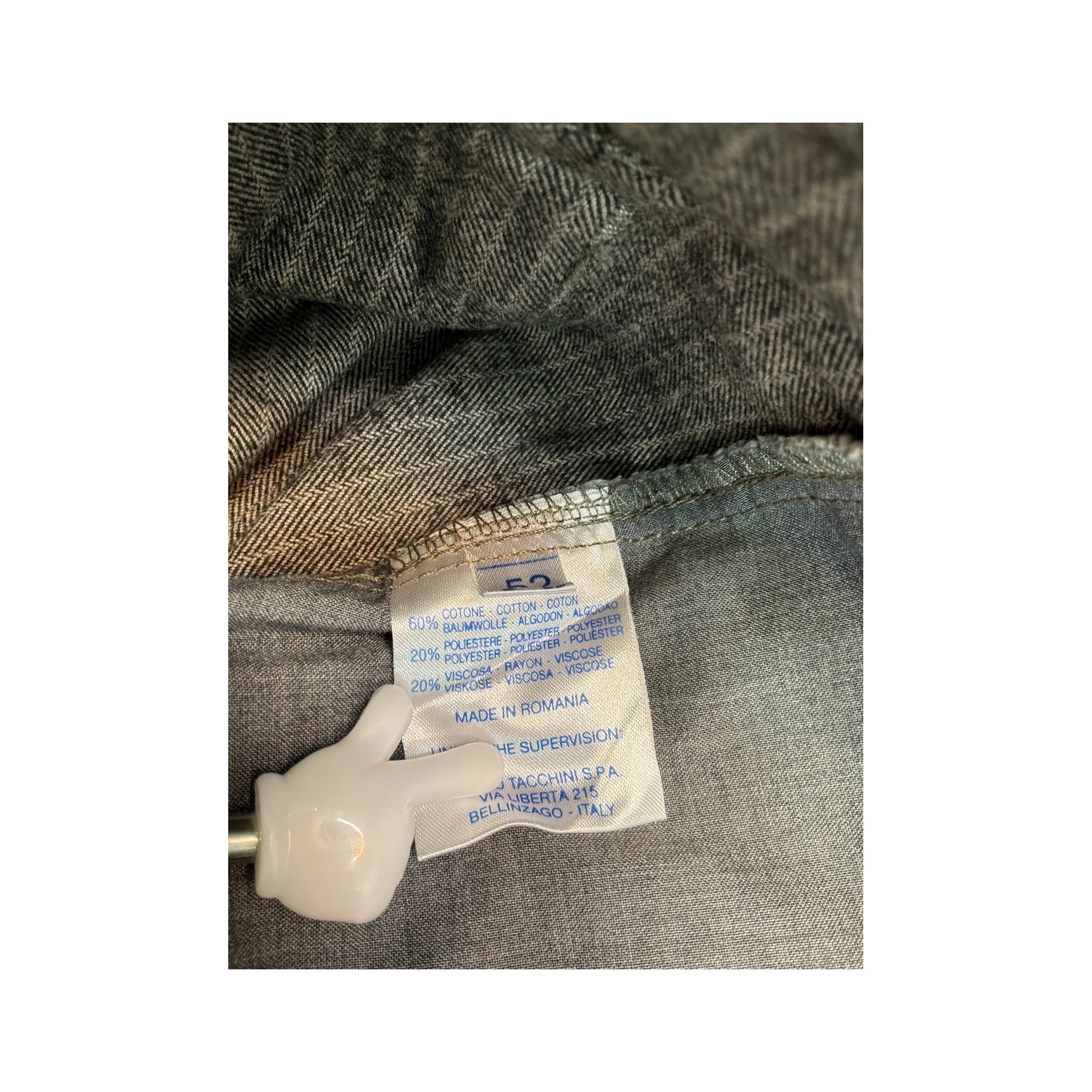 Sergio Tacchini Vintage Gray Pinstripe Cotton Blend Chinos (lavagem>???)
