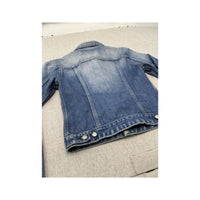 Diesel Distressed Light Wash Button-Up Denim Jacket