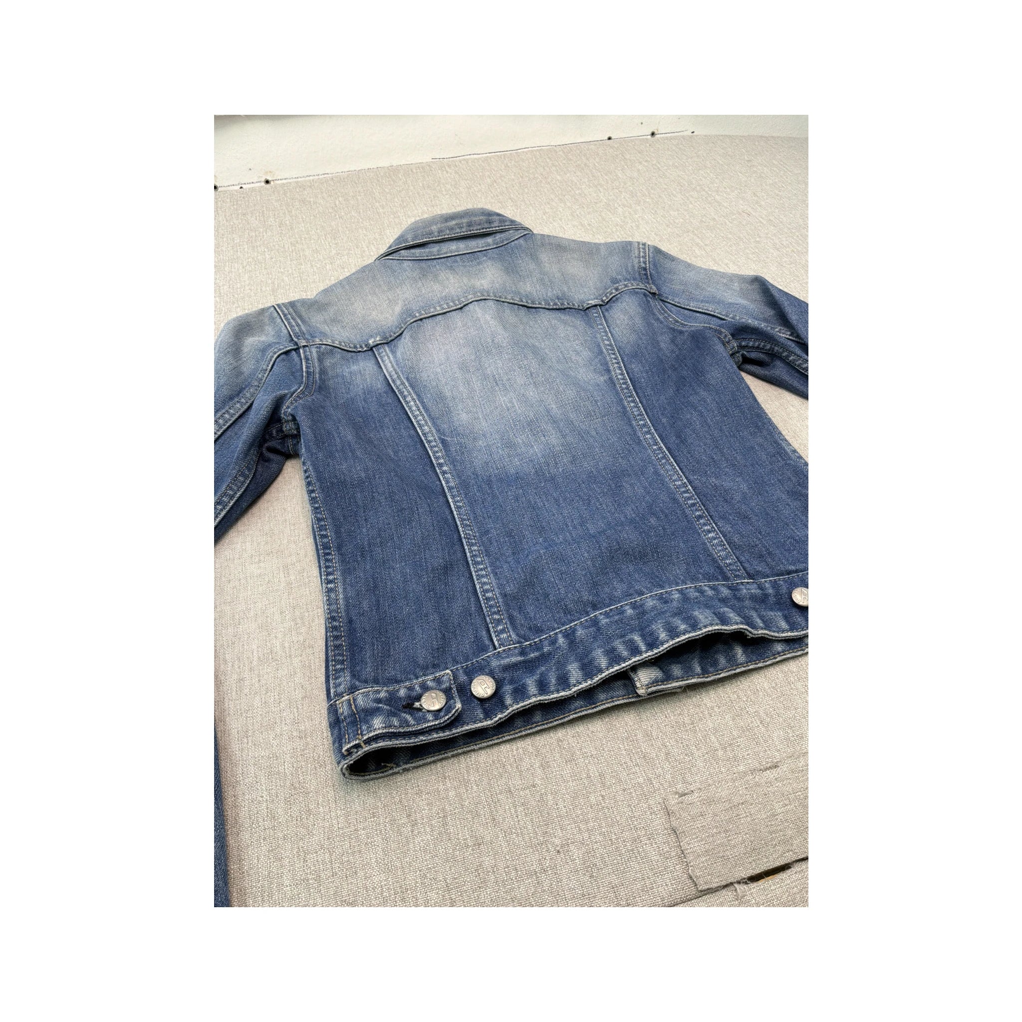 Diesel Distressed Light Wash Button-Up Denim Jacket
