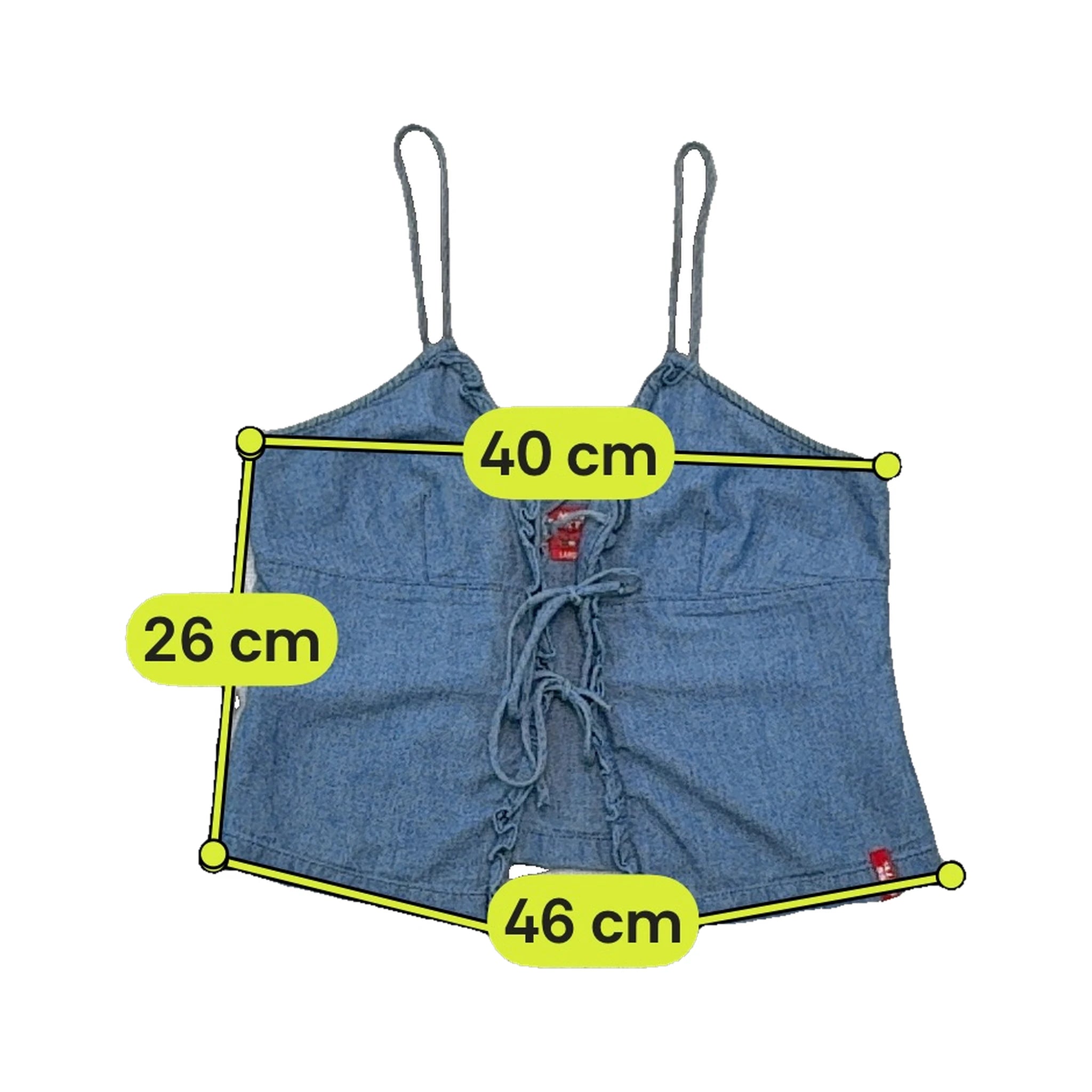 Miss Sixty Lace Up Chambray Cotton Tank Top