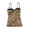 Leopard Print Lace Trim Cami Tank Top