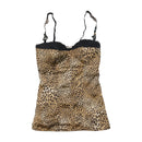 Leopard Print Lace Trim Cami Tank Top