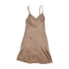 Beige Satin-Look Slip Dress with Adjustable Straps
