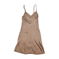Beige Satin-Look Slip Dress with Adjustable Straps