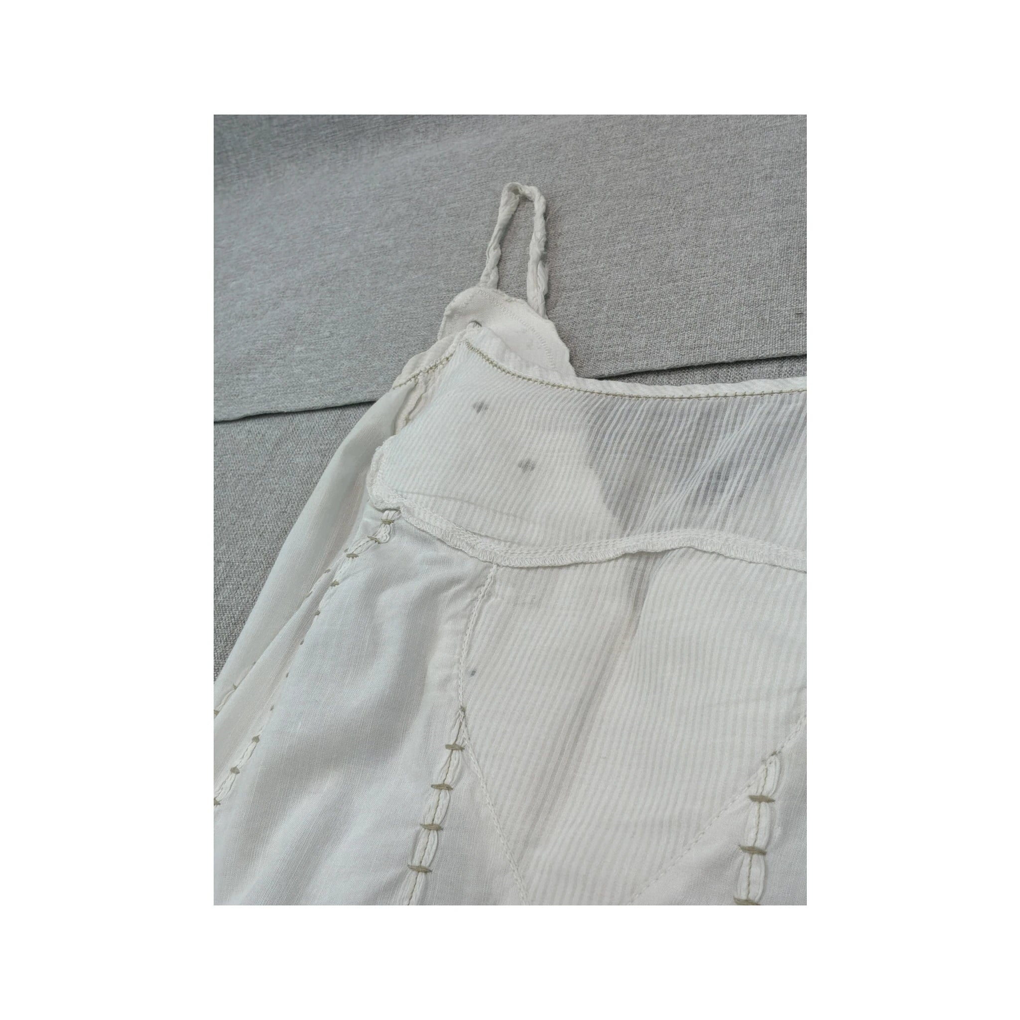 Vestido Midi Francois Girbaud branco Bordado com alças