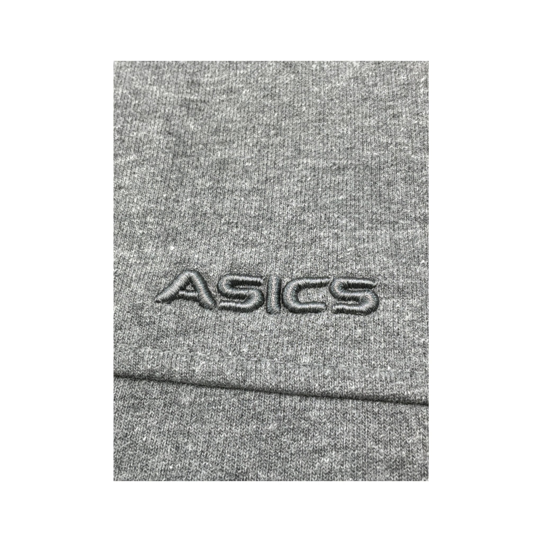 Asics Vintage Gray Quarter Zip Cotton Blend Sweater