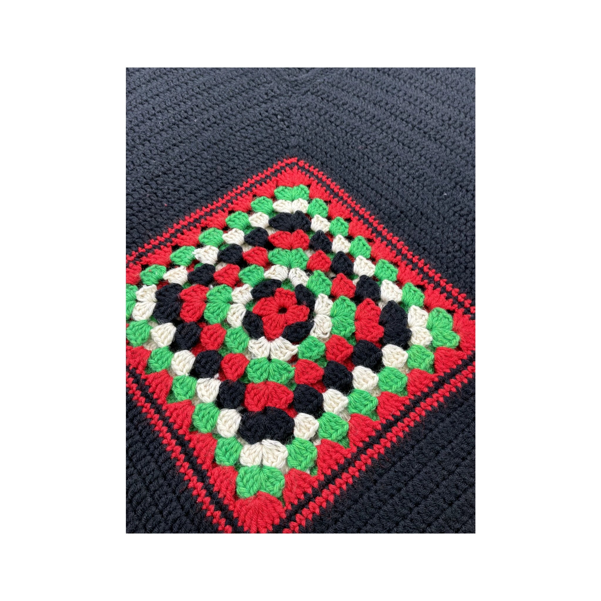Handmade Crochet Granny Square V-Neck Sweater Vest