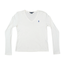 Ralph Lauren Sport White Long Sleeve V-Neck Cotton T-Shirt