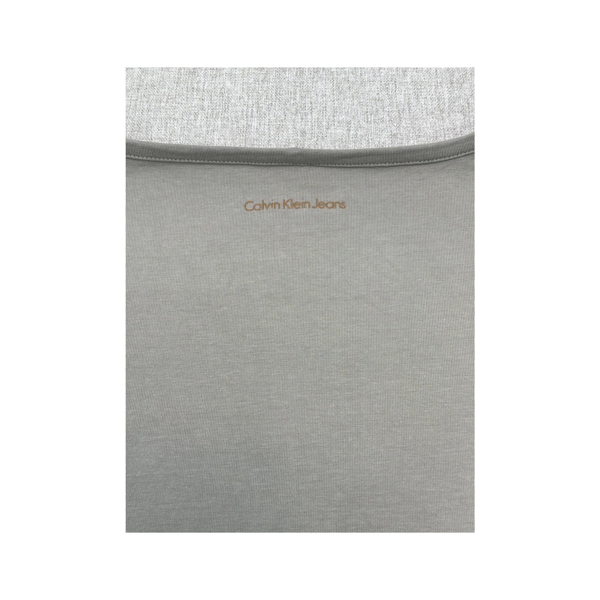 Calvin Klein Jeans Metallic Foil Lion Graphic V-Neck Long Sleeve T-shirt