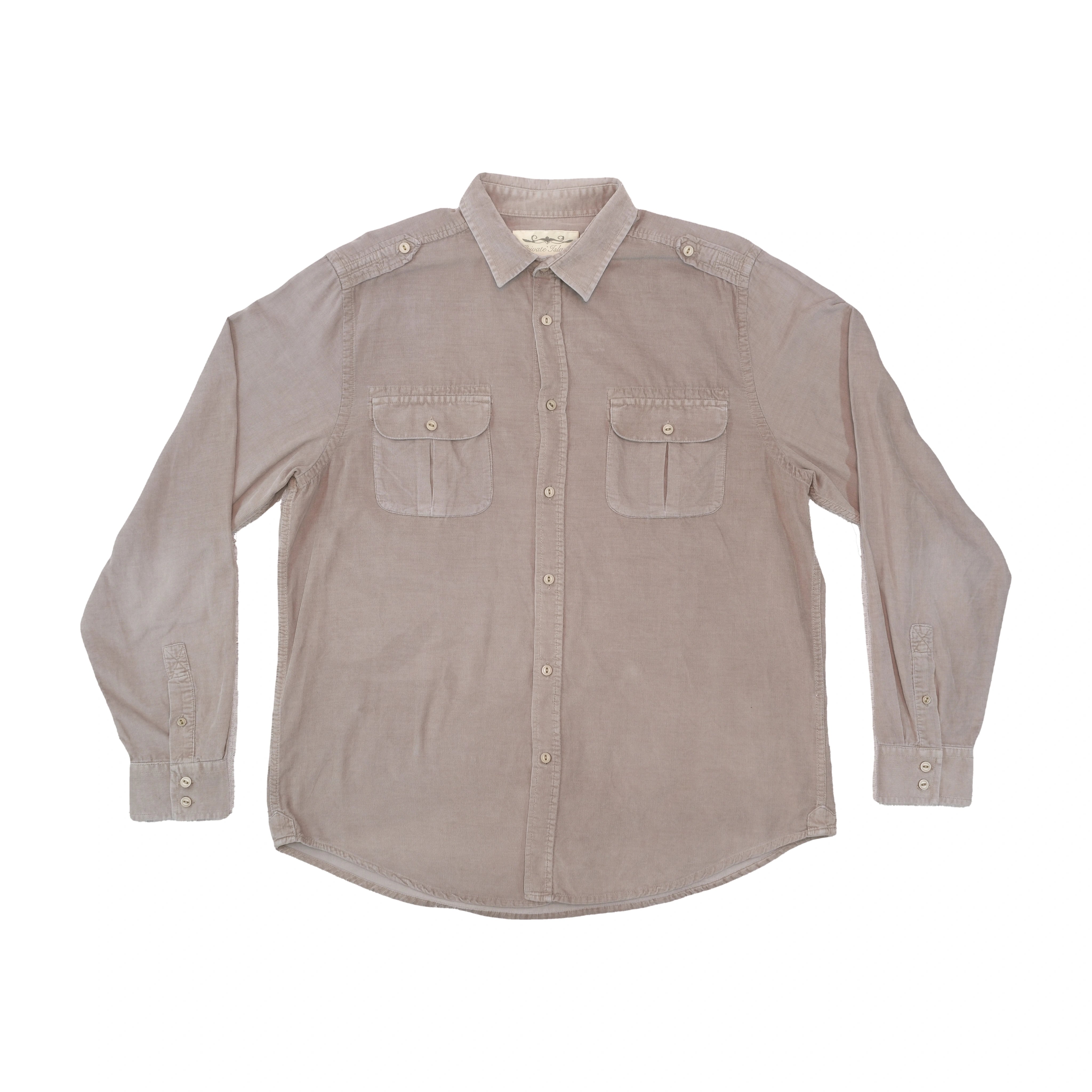 Private Island Olive Green Button-Up Shirt