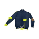 FABRICADO Na PRC Navy Full Zip Mock Neck Sweater with Elbow Patches