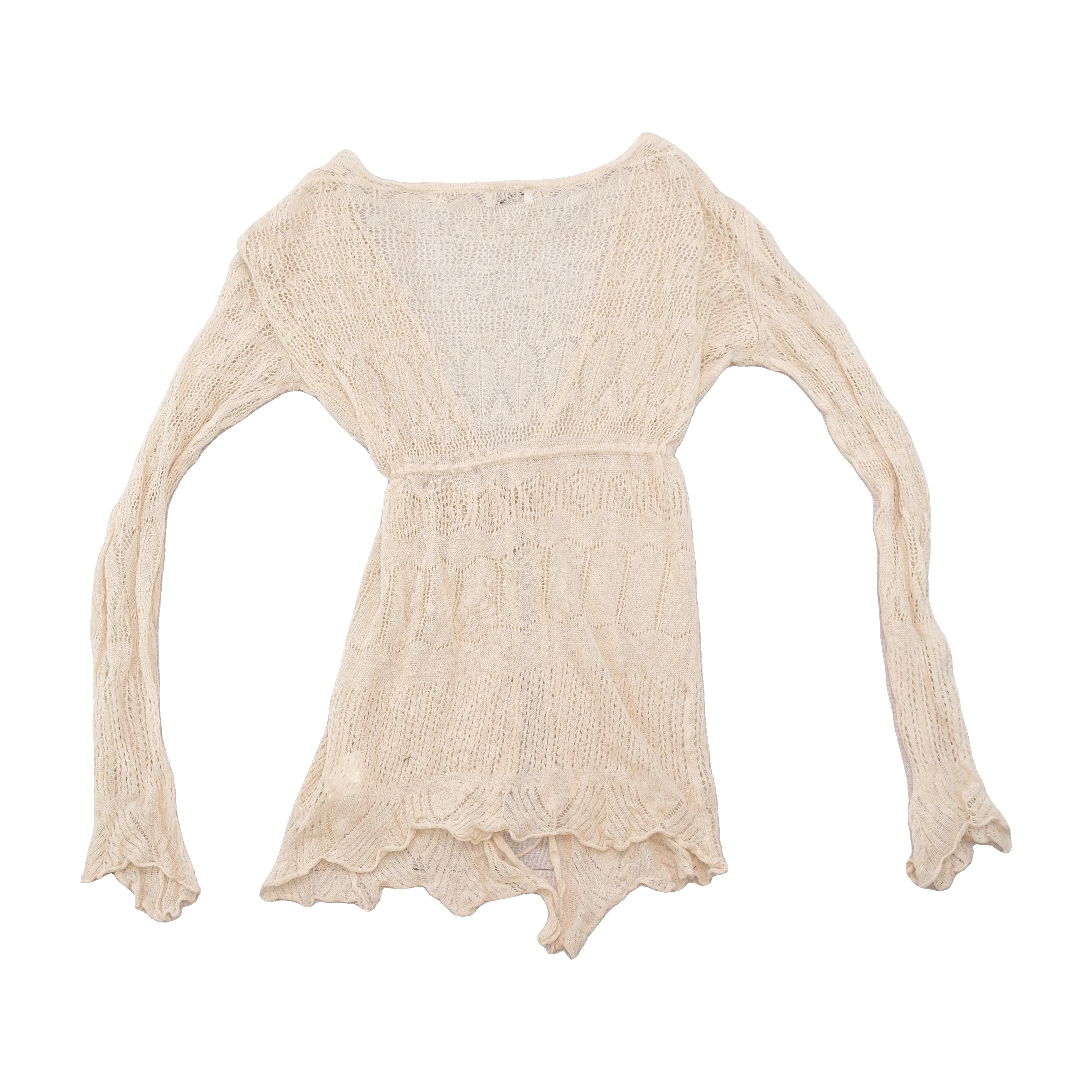 E-go Sheer Open Knit Linen Blend Cardigan (Repriced)