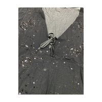 Standpoint Italia Sheer Sequin Embroidered Blouse - Black (L)