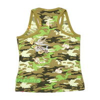 Plus Minus Camouflage Embroidered Sequin Cotton Tank Top