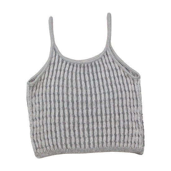 Textured Knit Cropped Tank Top