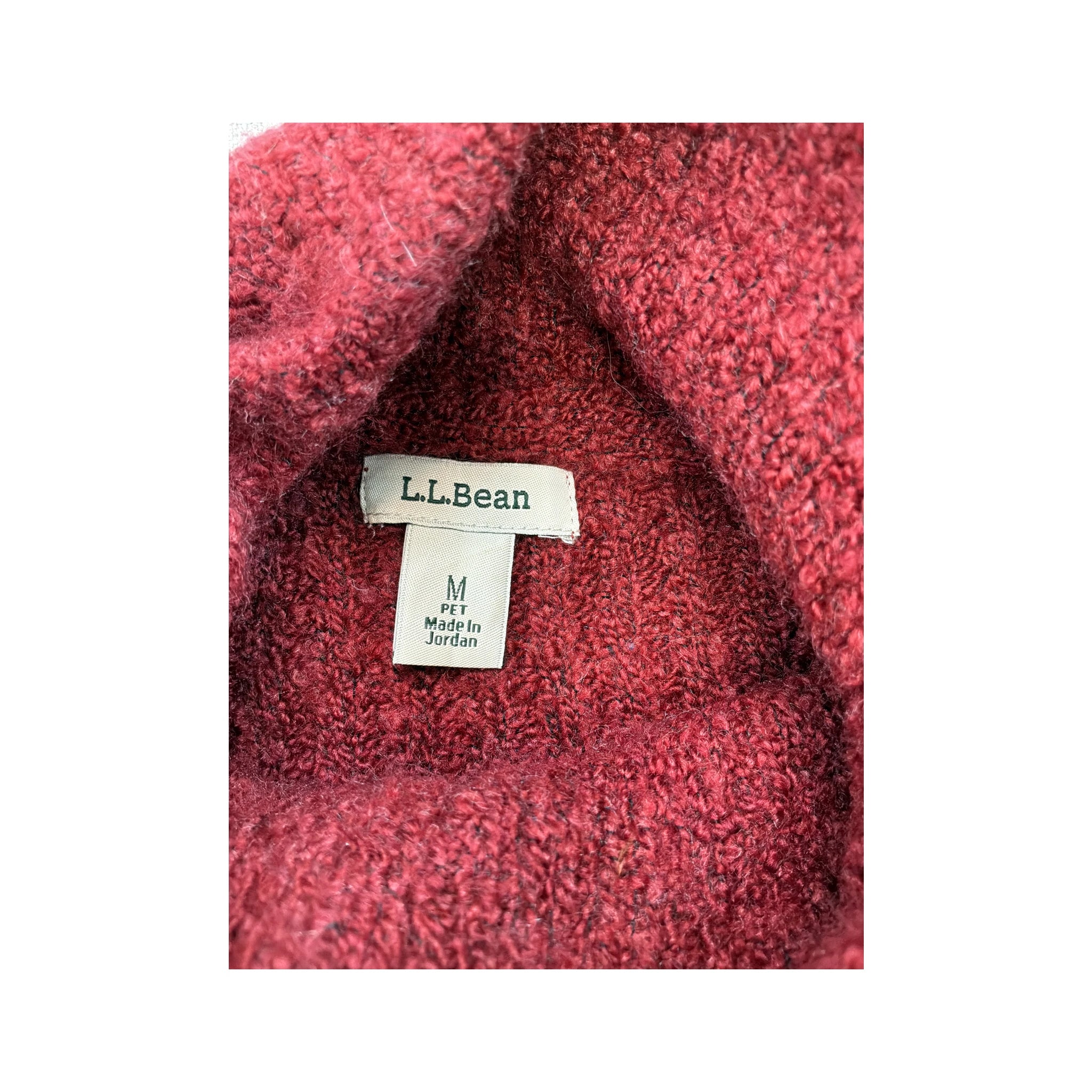 Camisola Texturada L.L.Bean em Mistura de Lã com Meio Fecho