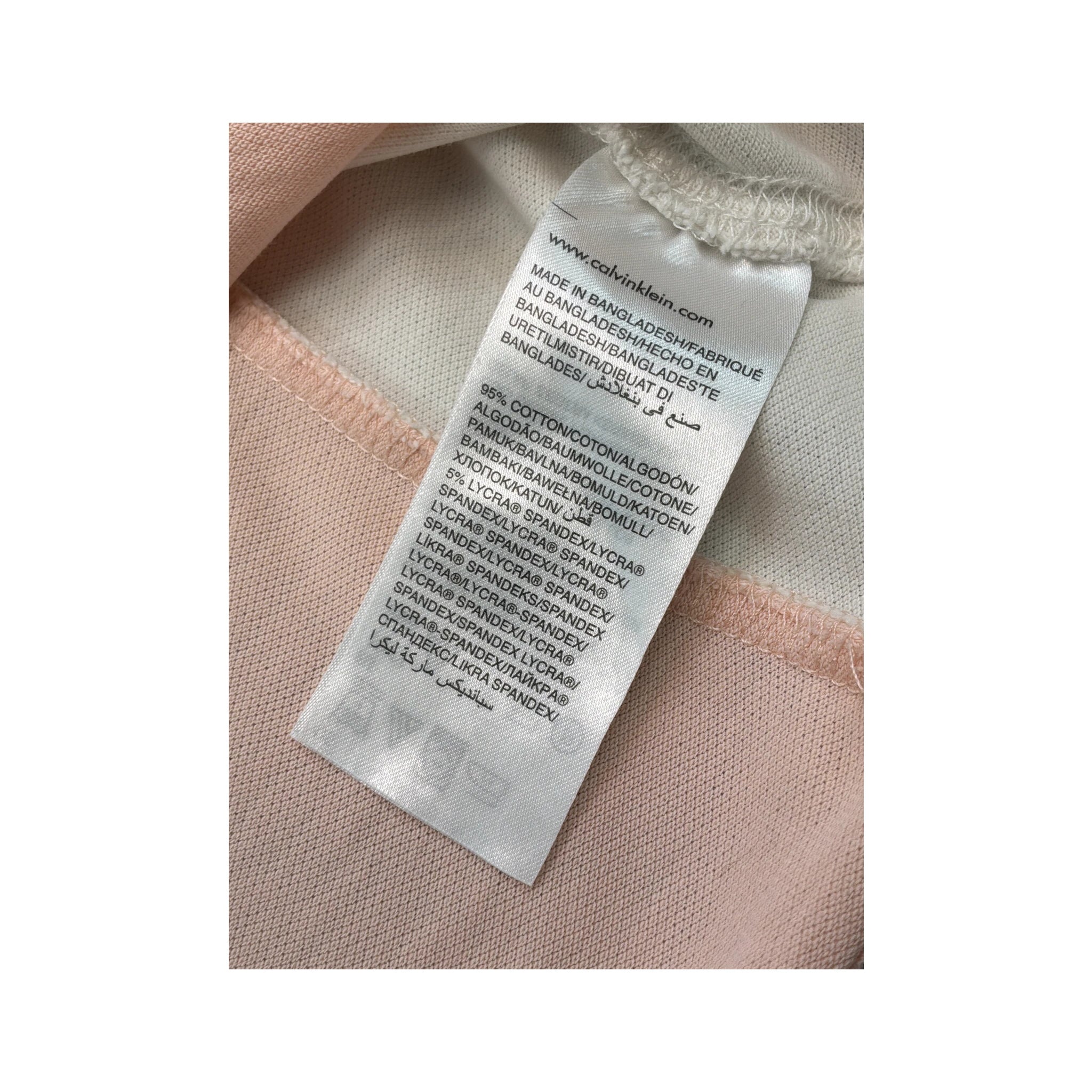 Calvin Klein Pink and White Cotton Stretch Polo Shirt