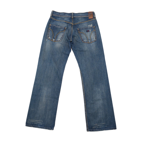 Miss Sixty Distressed Wide Leg Cotton Jeans