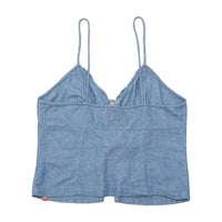 Miss Sixty Lace Up Chambray Cotton Tank Top