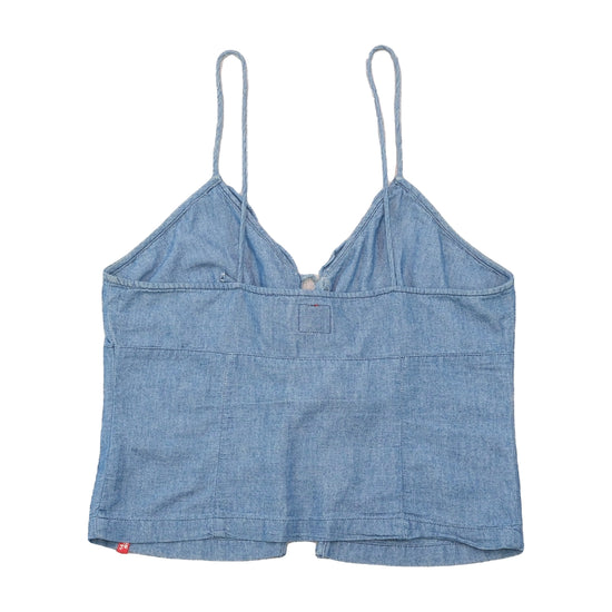 Miss Sixty Lace Up Chambray Cotton Tank Top