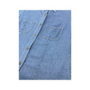 Blue Jeans Basic Distressed Wash Button-Up Short Sleeve Shirt