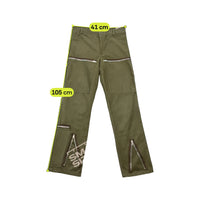 Olive Utility Zip-Detail Chinos