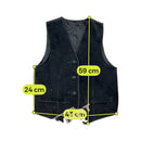Vintage Black Hair-On Leather Waistcoat Style Jacket