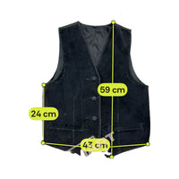Vintage Black Hair-On Leather Waistcoat Style Jacket