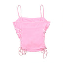 Vintage Pink Lace-Up Side Camisole Tank Top
