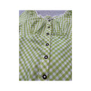Blusa Camponesa Birkhahn Mode em xadrez Vichy com Acabamento em renda