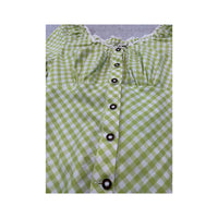 Blusa Camponesa Birkhahn Mode em xadrez Vichy com Acabamento em renda